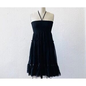 Anthropologie Lapis Black Lace Chiffon Mini Dress | Color: Black | Size: S